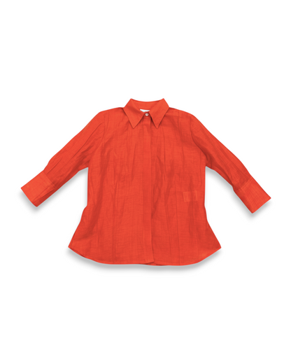 Siria Tunic Shirt in Crinkled Linen
