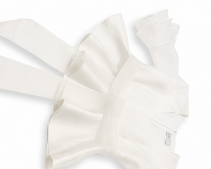 Tulip Peplum Blouse in Charmeuse Silk