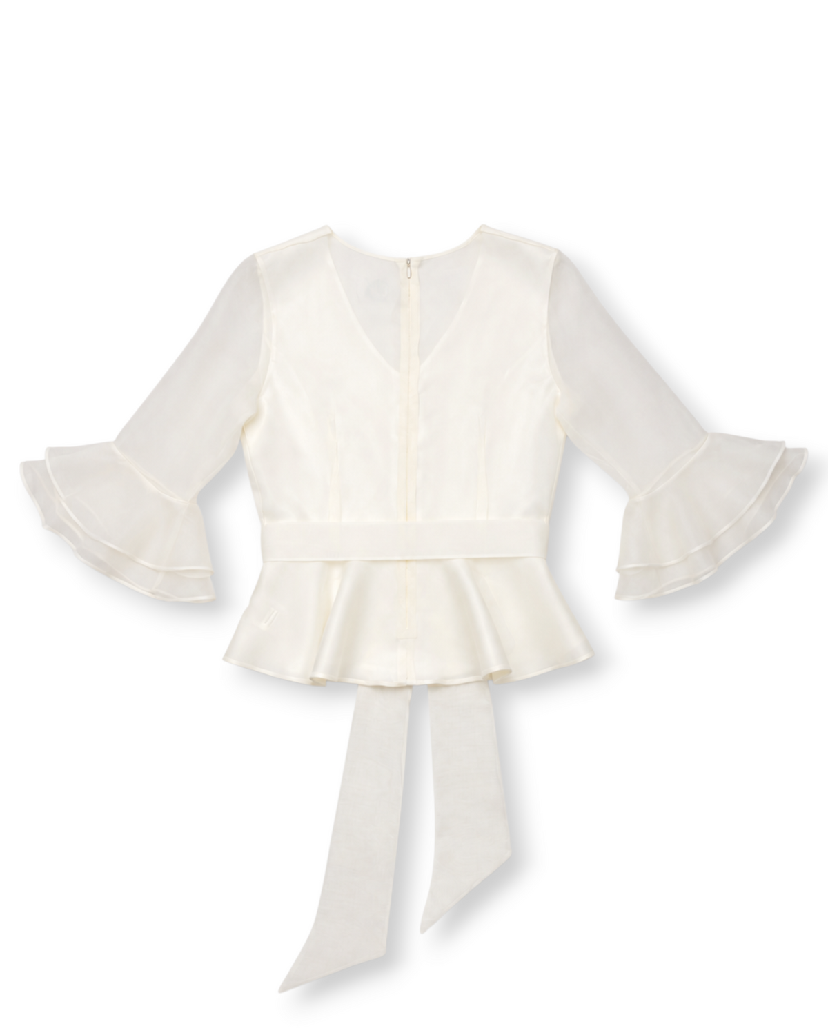 Tulip Peplum Blouse in Charmeuse Silk