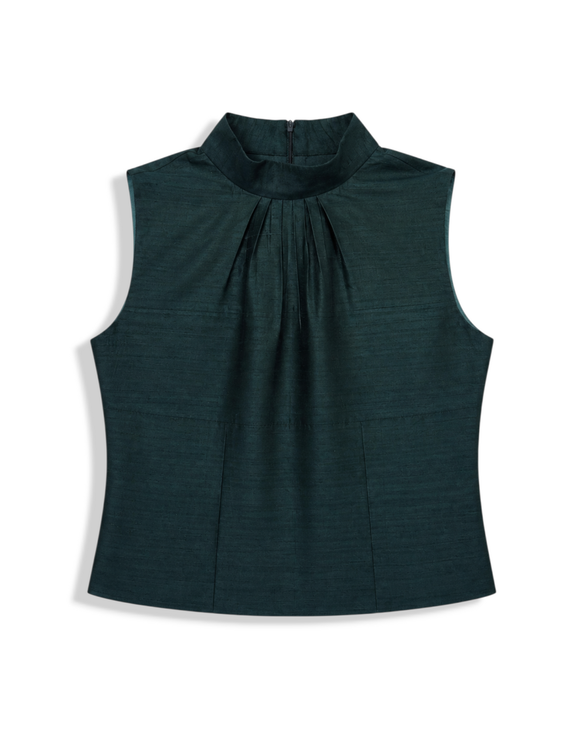 Safia Mock Neck Top in Dupioni Silk
