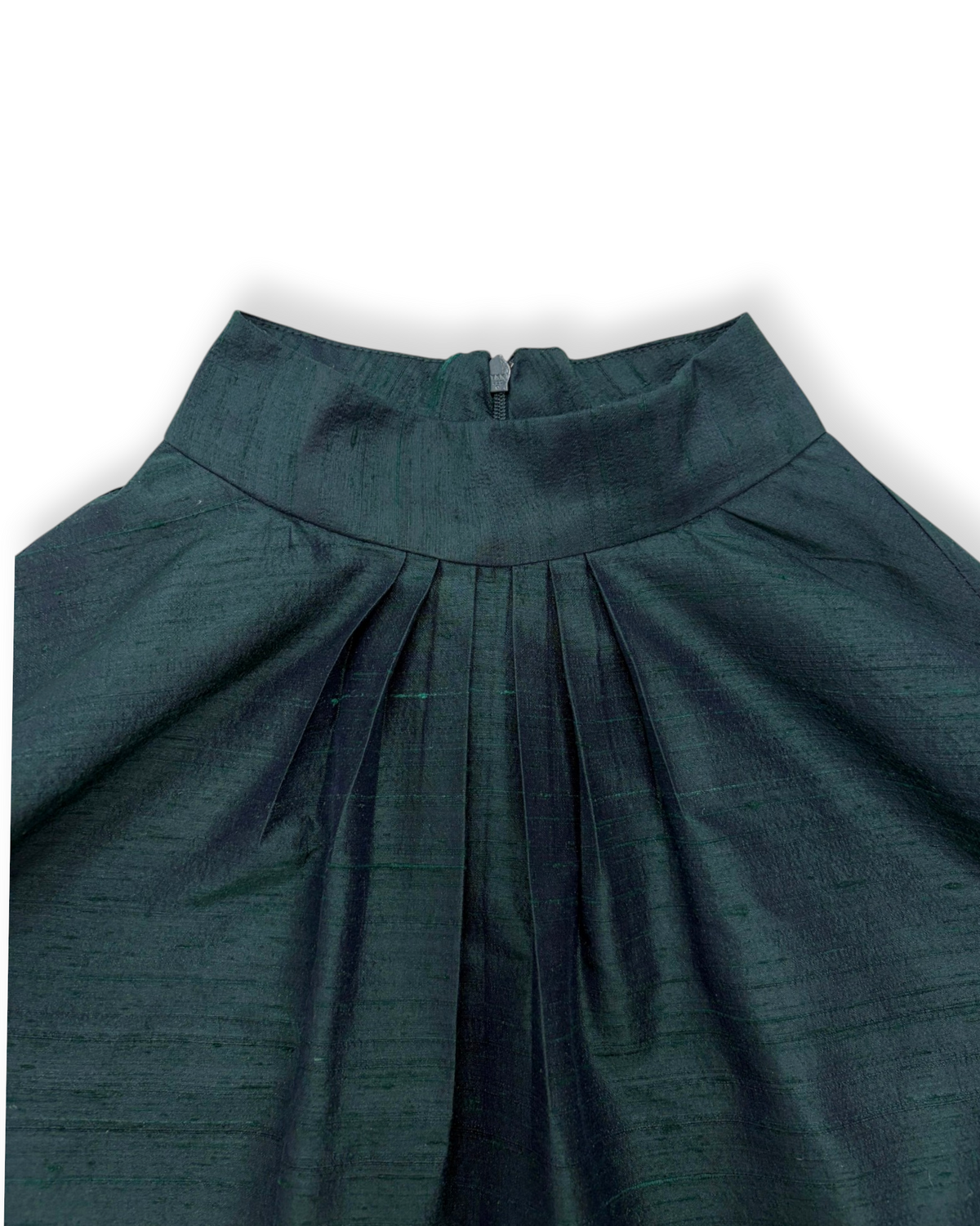 Safia Mock Neck Top in Dupioni Silk