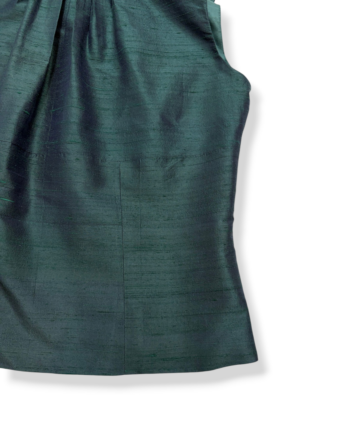 Safia Mock Neck Top in Dupioni Silk