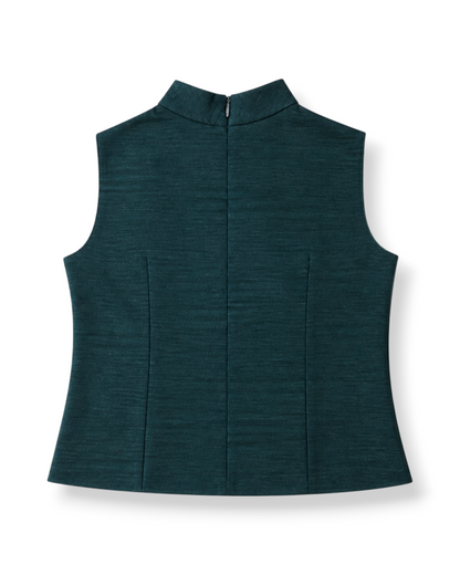 Safia Mock Neck Top in Dupioni Silk