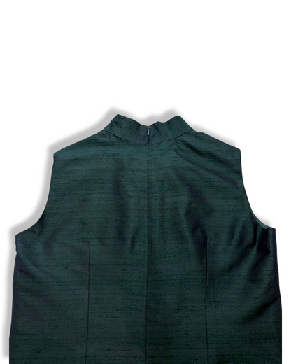 Safia Mock Neck Top in Dupioni Silk