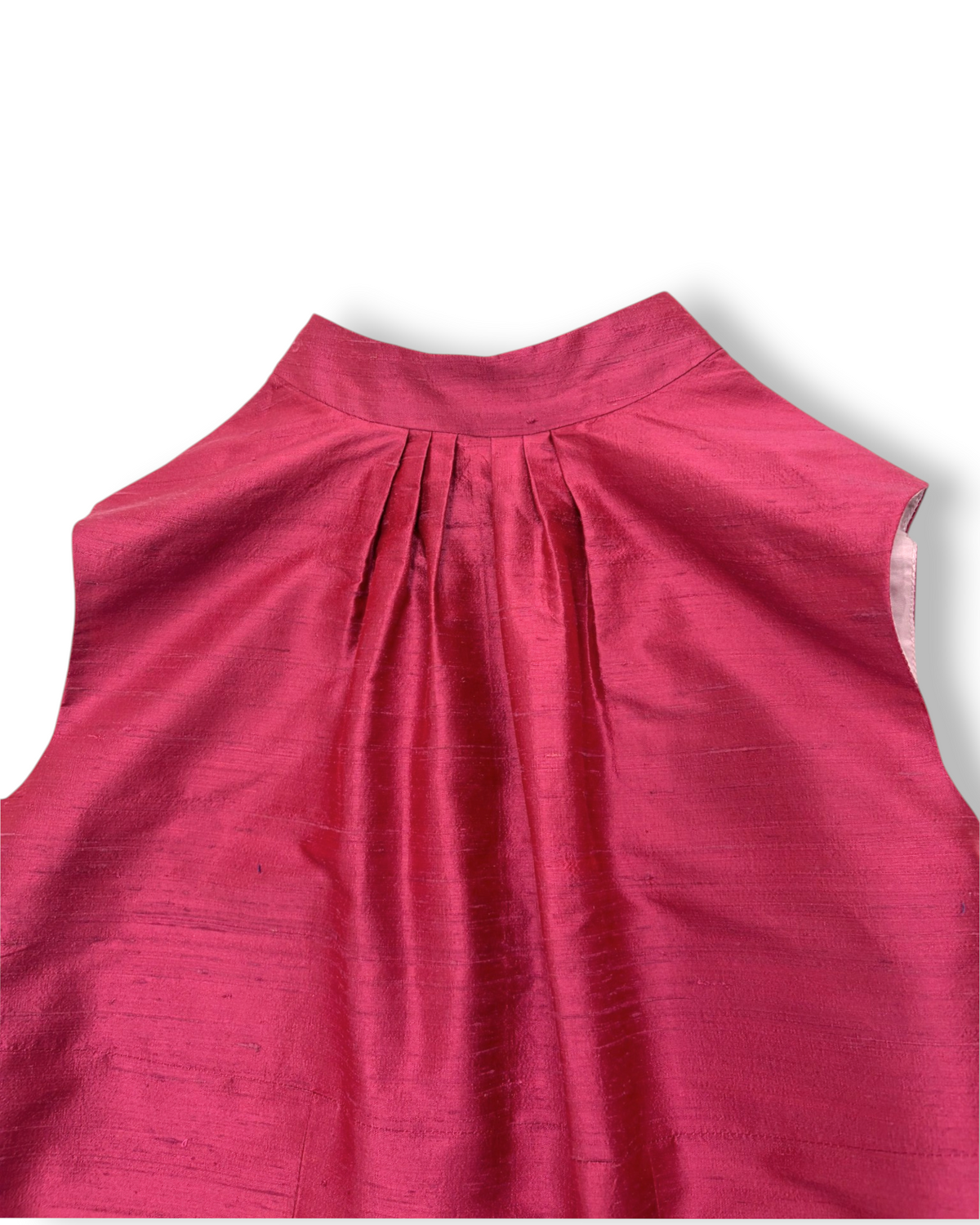 Safia Mock Neck Top in Dupioni Silk