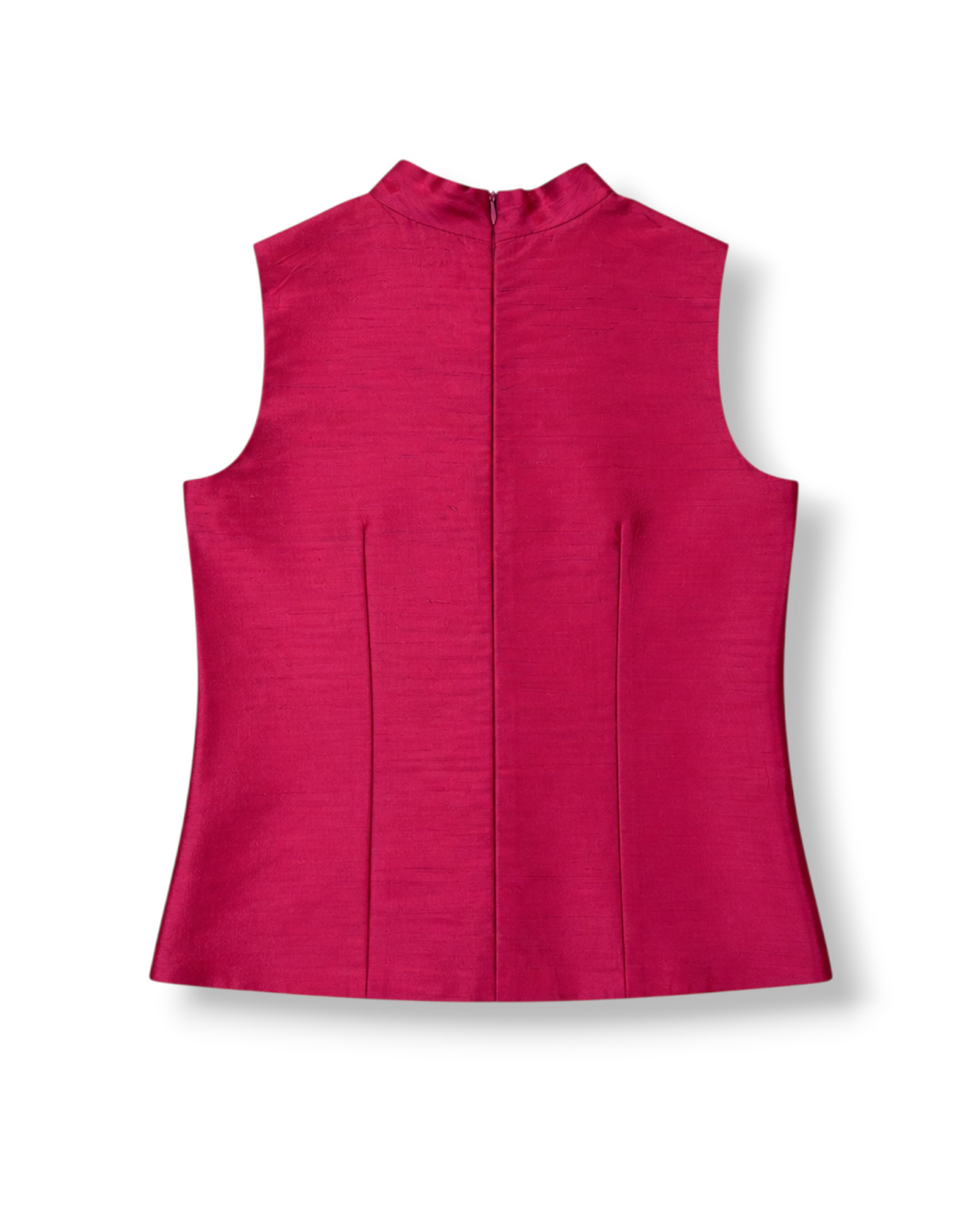 Safia Mock Neck Top in Dupioni Silk