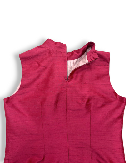 Safia Mock Neck Top in Dupioni Silk