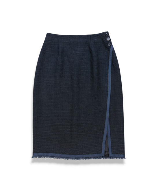 Ara Midi Wrap Skirt in Spanish Cotton Tweed