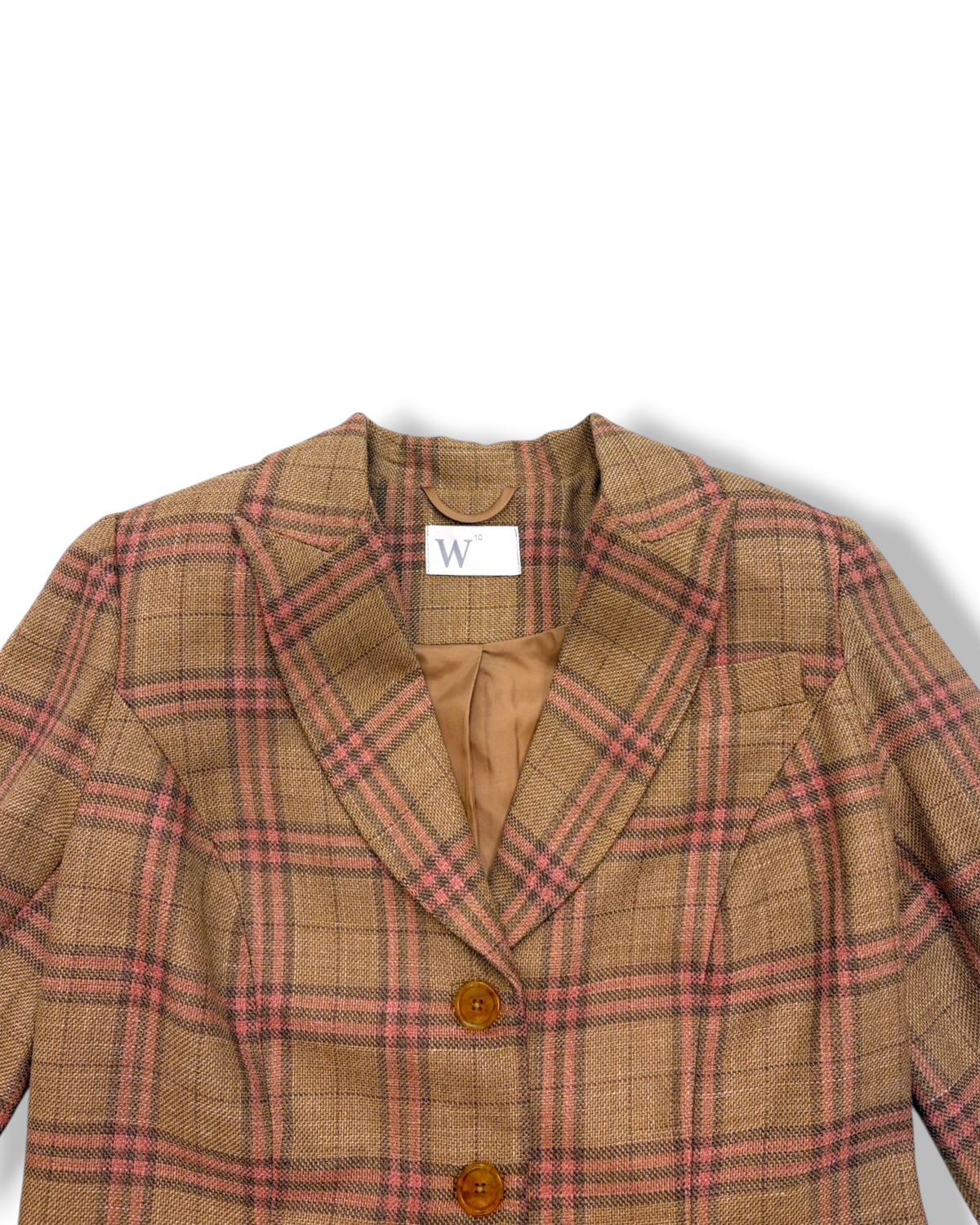 Vera Wool Jacket in Sand Plaid