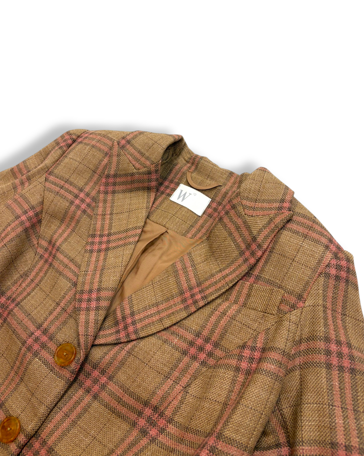 Vera Wool Jacket in Sand Plaid
