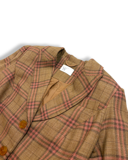 Vera Wool Jacket in Sand Plaid