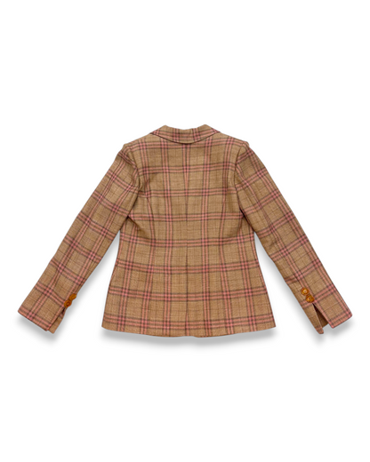 Vera Wool Jacket in Sand Plaid
