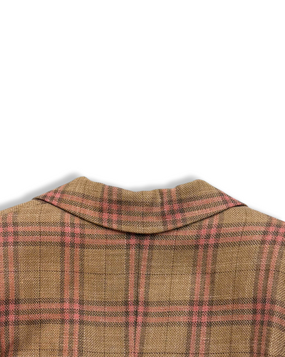 Vera Wool Jacket in Sand Plaid