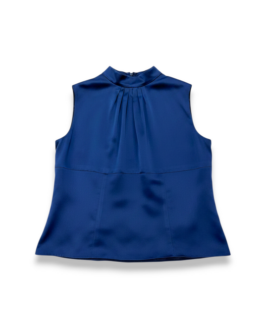 Safia Mock Neck Top in Charmeuse Silk