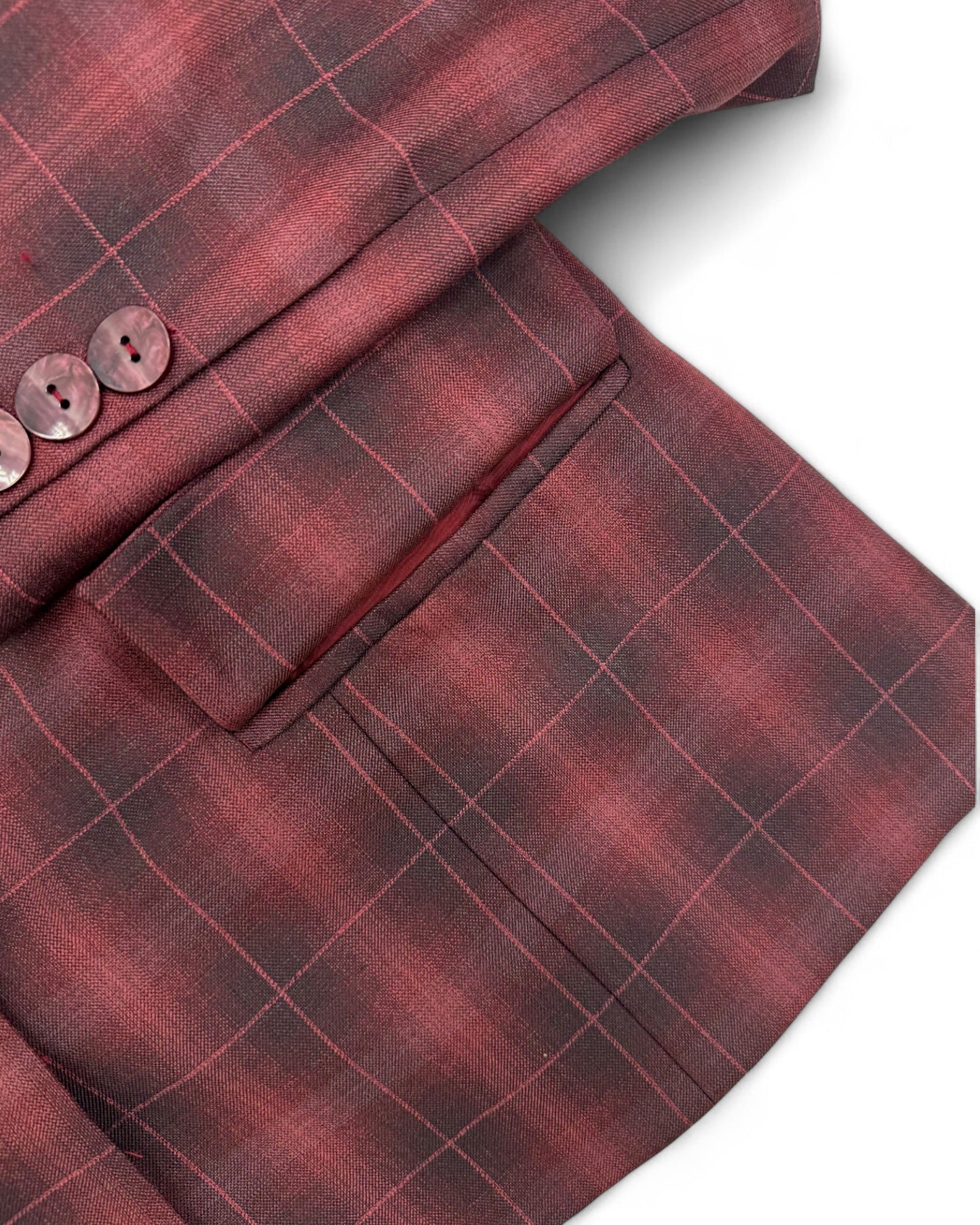 Sonder Wool Jacket in Maroon Check