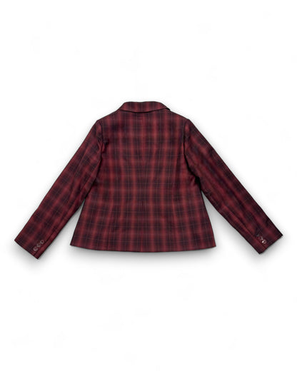 Sonder Wool Jacket in Maroon Check