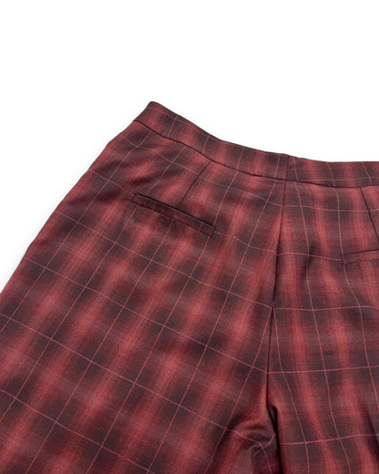 Gloria Palazzo Pant in Maroon Check