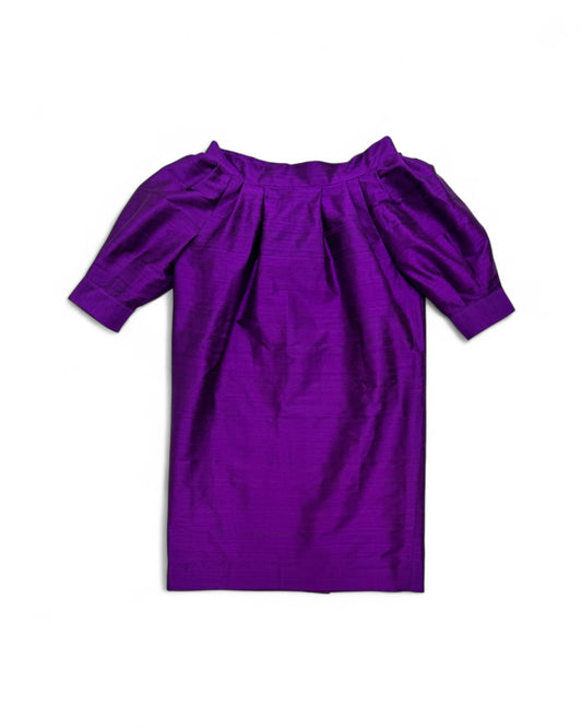 Valé Boatneck Dress in Dupioni Silk