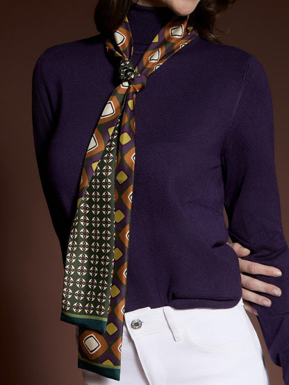 Barbieri Medallion Skinny Silk Scarf