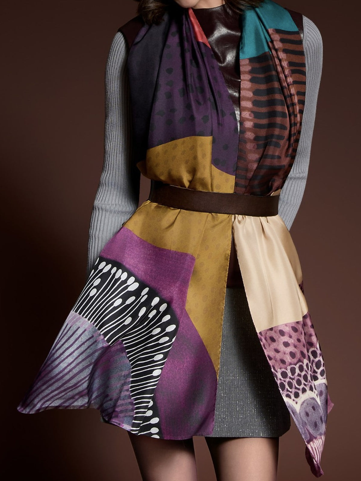 Barbieri Mosaic Arc Twill Silk Scarf