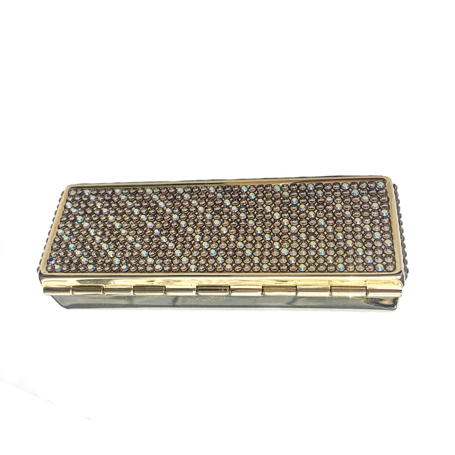 Swarovski Crystal Lipstick Holder — Light Topaz, Gold | Handmade in Canada | W10 — one of a kind Swarovski crystal, handmade in Canada by W10 Colours