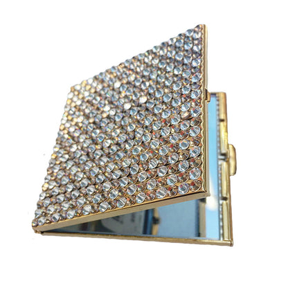 Swarovski Crystal Compact Mirror — Light Topaz, Gold | Handmade in Canada | W10 — one of a kind Swarovski crystal, handmade in Canada by W10 Colours