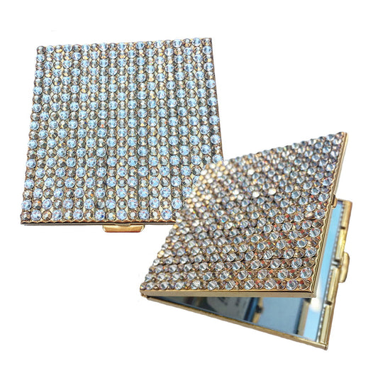 Swarovski Crystal Compact Mirror — Light Topaz, Gold | Handmade in Canada | W10 — one of a kind Swarovski crystal, handmade in Canada by W10 Colours