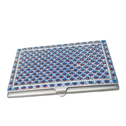 Swarovski Crystal Card Holder — Light Sapphire, Silver | Handmade in Canada | W10 — one of a kind Swarovski crystal, handmade in Canada by W10 Colours
