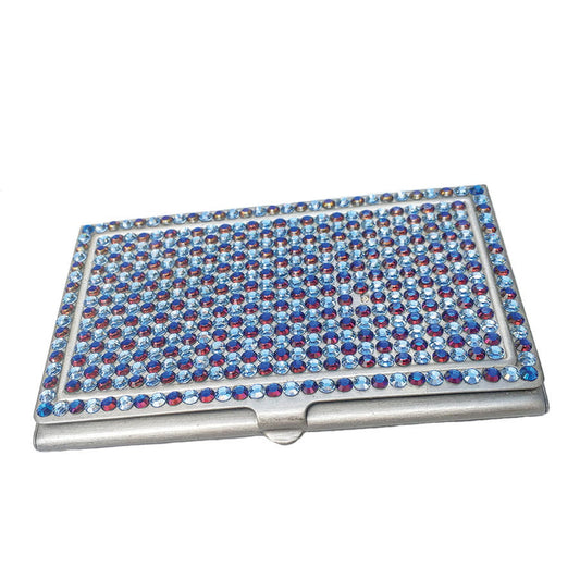 Swarovski Crystal Card Holder — Light Sapphire, Silver | Handmade in Canada | W10 — one of a kind Swarovski crystal, handmade in Canada by W10 Colours