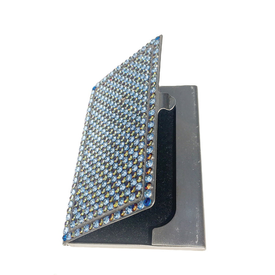 Swarovski Crystal Card Holder — Light Sapphire, Silver | Handmade in Canada | W10 — one of a kind Swarovski crystal, handmade in Canada by W10 Colours