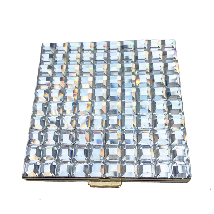 Swarovski Crystal Compact Mirror — Clear Crystal, Gold | Handmade in Canada | W10 — one of a kind Swarovski crystal, handmade in Canada by W10 Colours