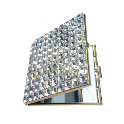 Swarovski Crystal Compact Mirror — Clear Crystal, Gold | Handmade in Canada | W10 — one of a kind Swarovski crystal, handmade in Canada by W10 Colours
