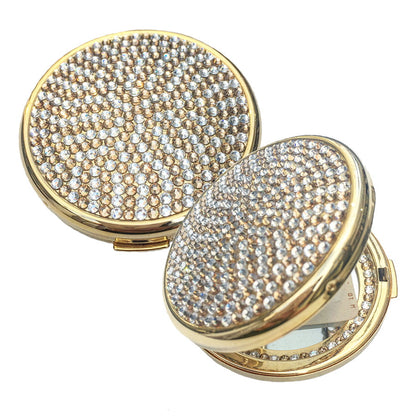 Swarovski Crystal Compact Mirror — Light Topaz, Gold | Handmade in Canada | W10 — one of a kind Swarovski crystal, handmade in Canada by W10 Colours