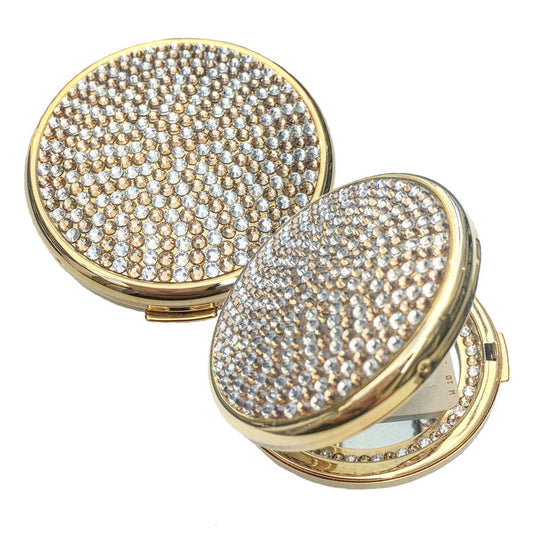 Swarovski Crystal Compact Mirror — Light Topaz, Gold | Handmade in Canada | W10 — one of a kind Swarovski crystal, handmade in Canada by W10 Colours