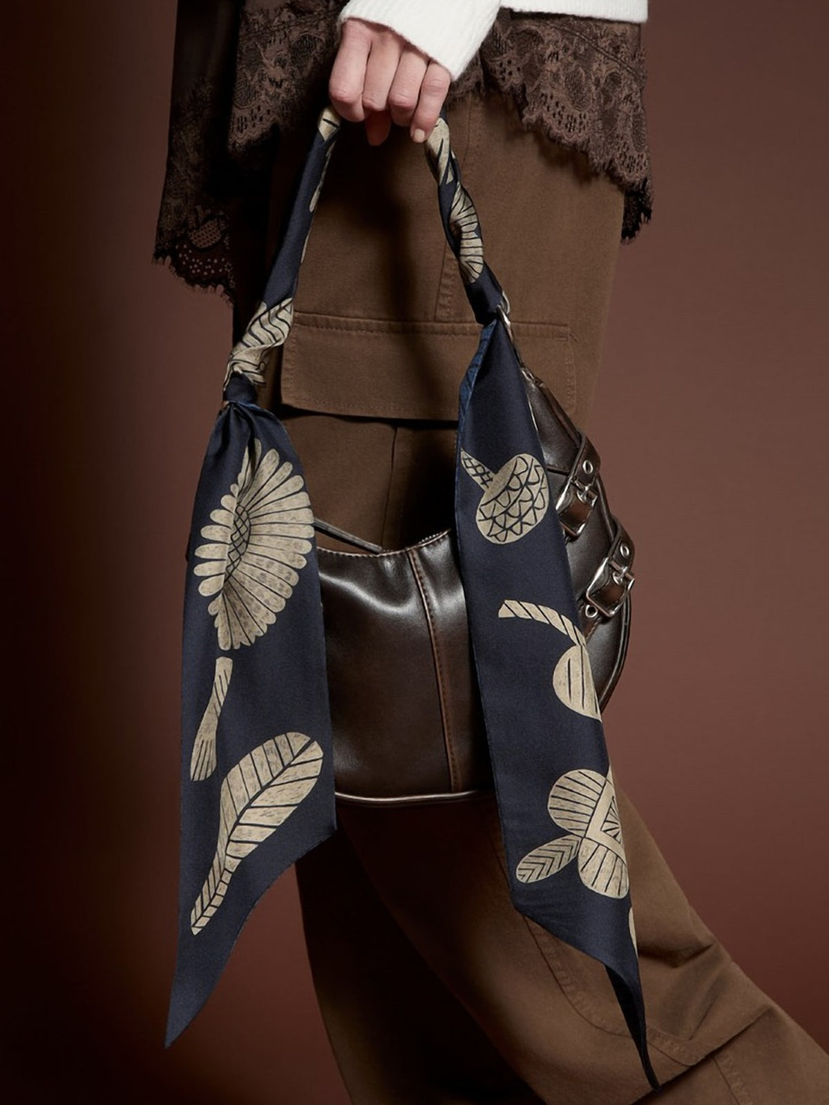 Barbieri Botanical Silk Ribbon Scarf