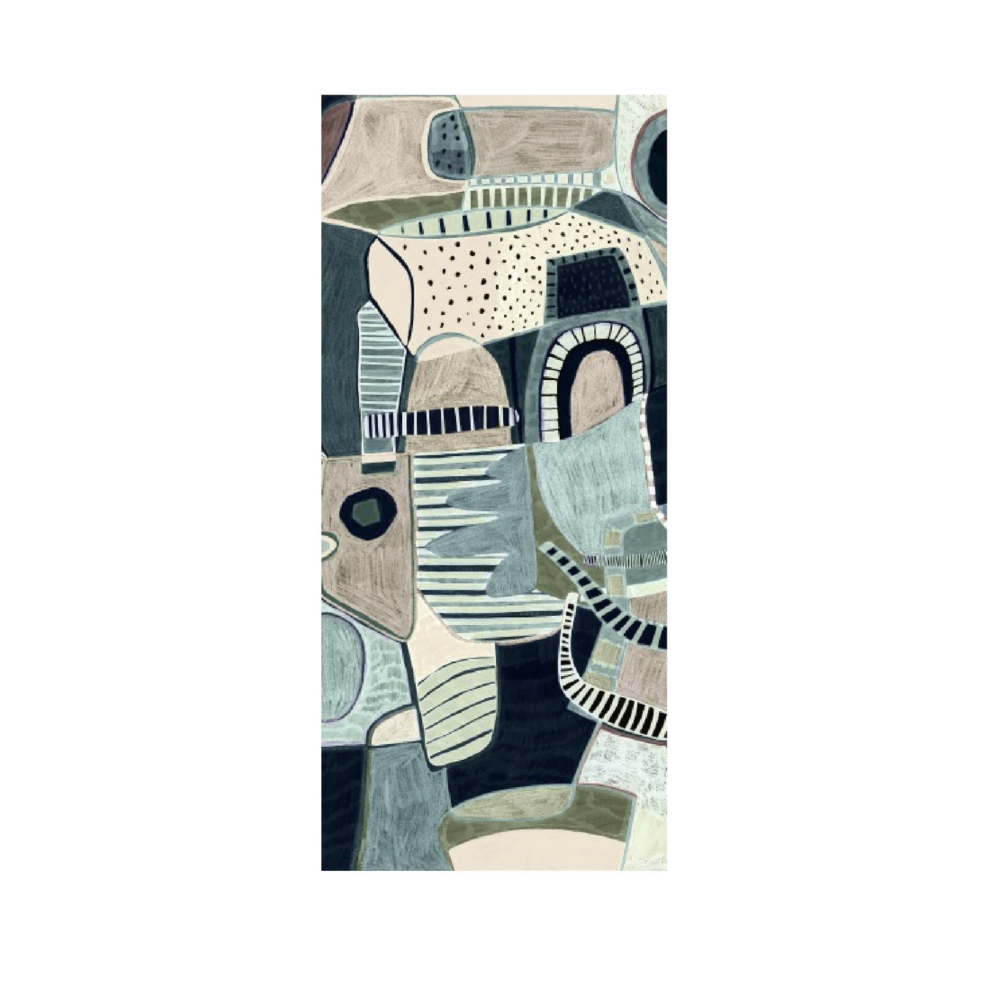 Shapes and Prints Wool Twill Scarf