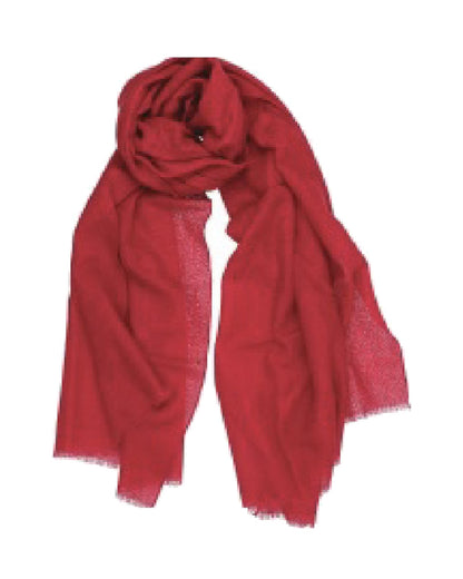 Barbieri Solid Wool - Silk Scarf in Blue red