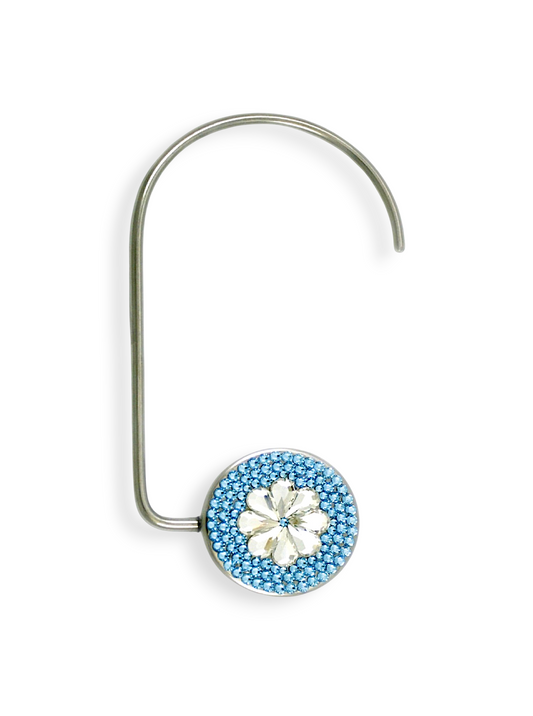 Swarovski Crystal Purse Hook — Blue, Silver | Handmade in Canada | W10