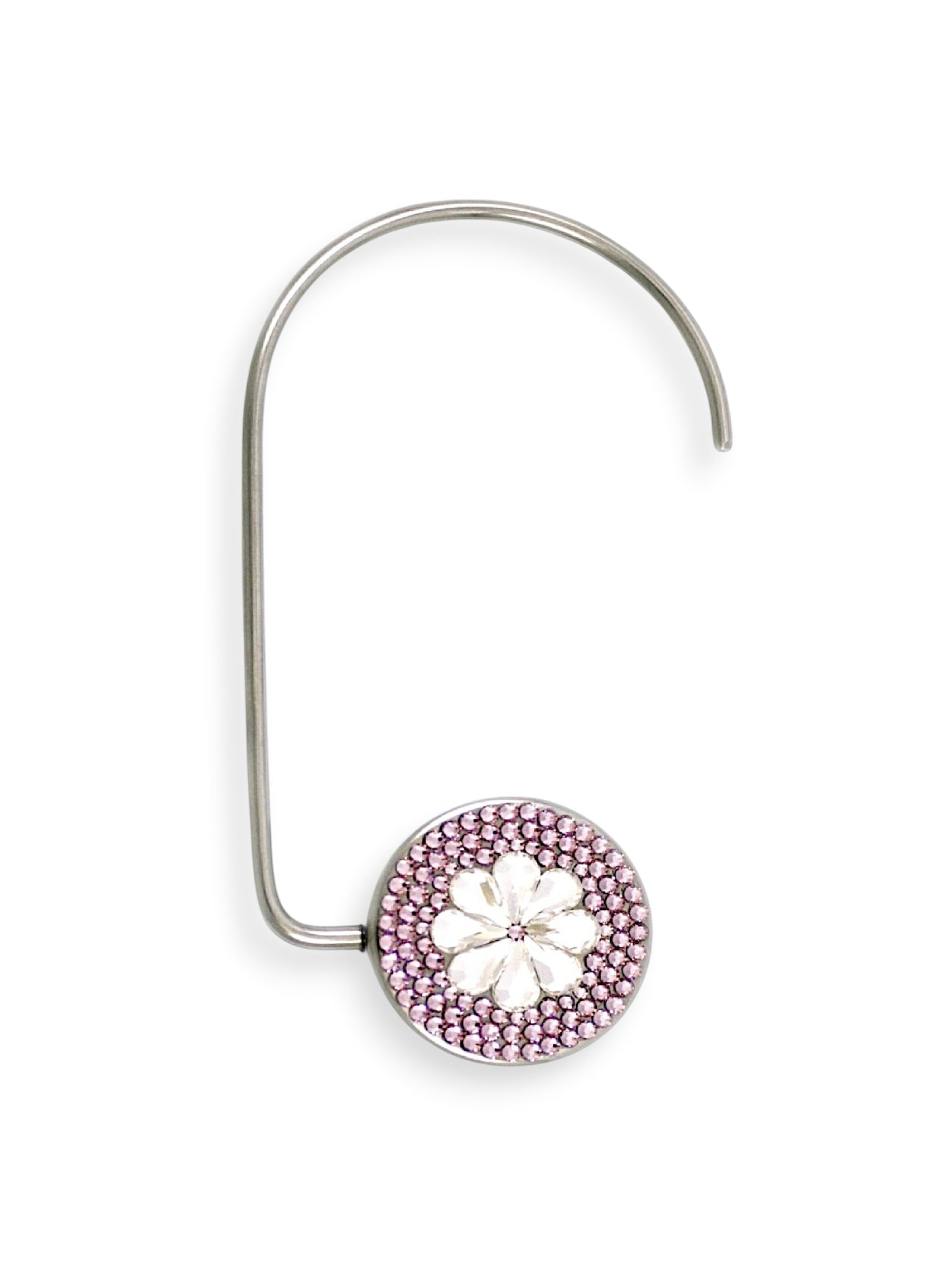 Swarovski Crystal Purse Hook — Rose, Silver | Handmade in Canada | W10