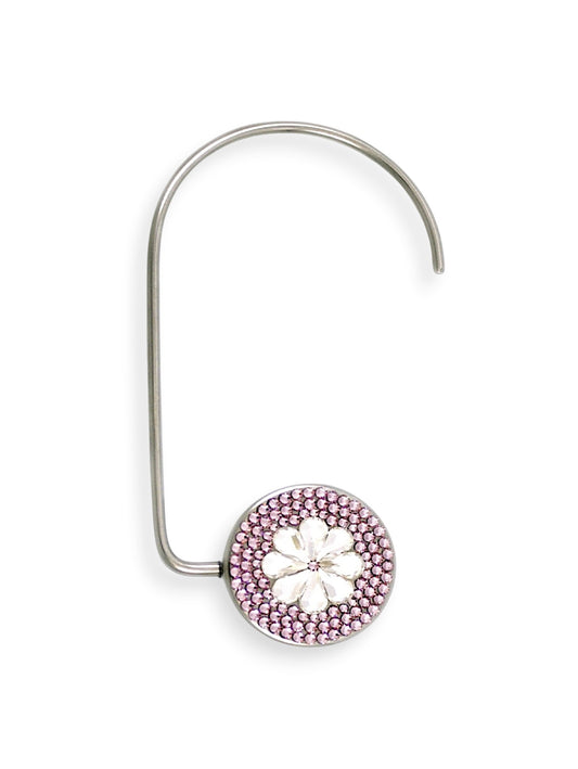 Swarovski Crystal Purse Hook — Rose, Silver | Handmade in Canada | W10