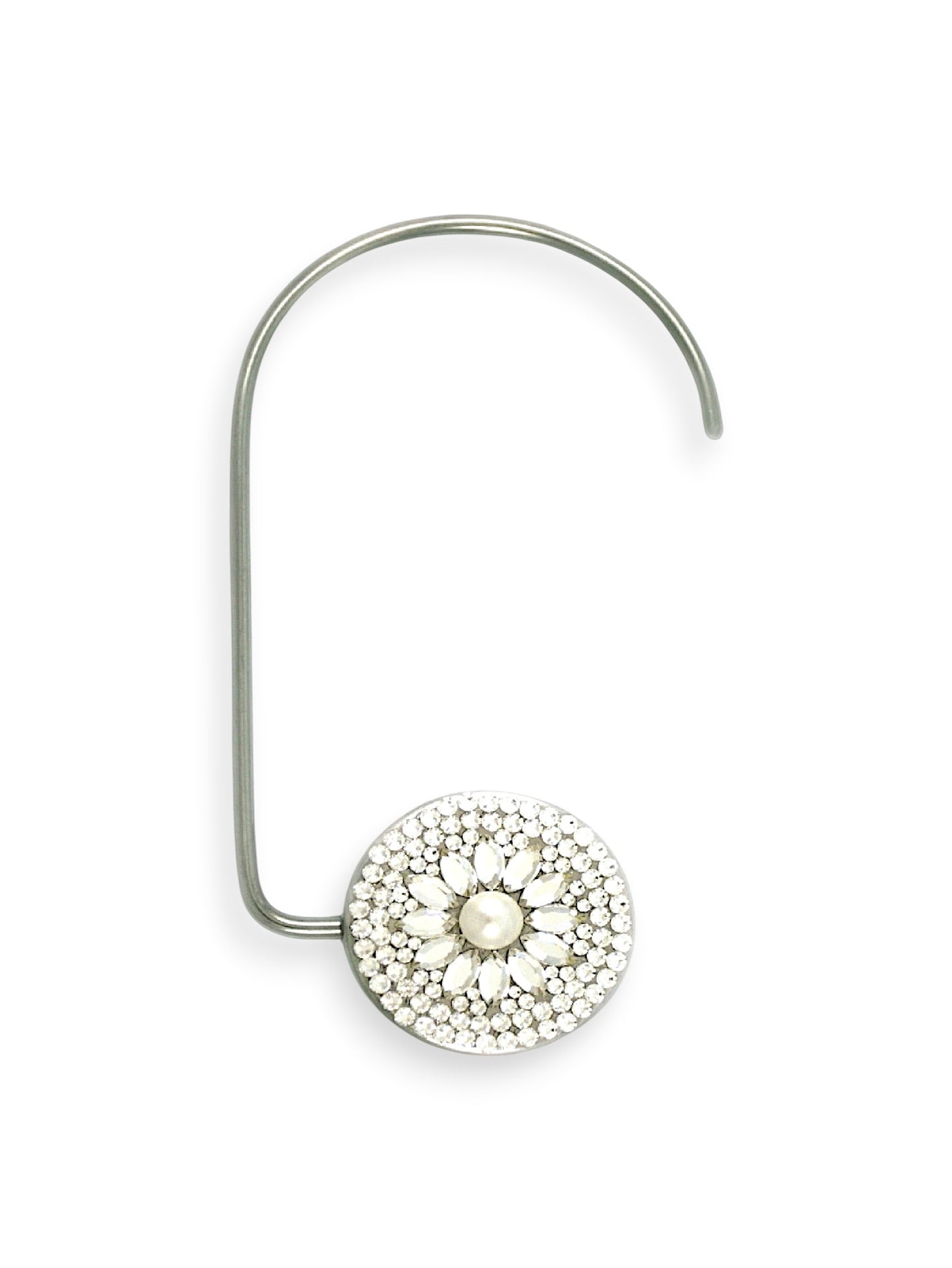 Swarovski Crystal Purse Hook — Clear Crystal, Silver | Handmade in Canada | W10