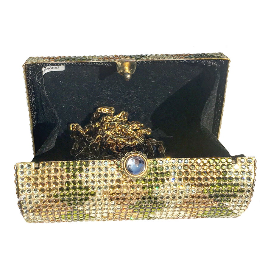 Swarovski Crystal Evening Clutch — Gold And Clear Crystal, Gold | Handmade in Canada | W10 — one of a kind Swarovski crystal, handmade in Canada by W10 Colours