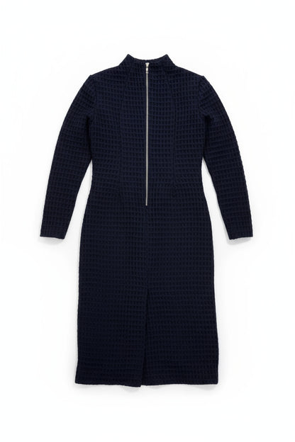 Ziri Funnel Neck Dress in Woven Wool