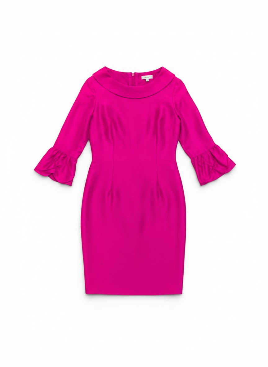 Tiye Boatneck Cocktail Dress in Dupioni Silk