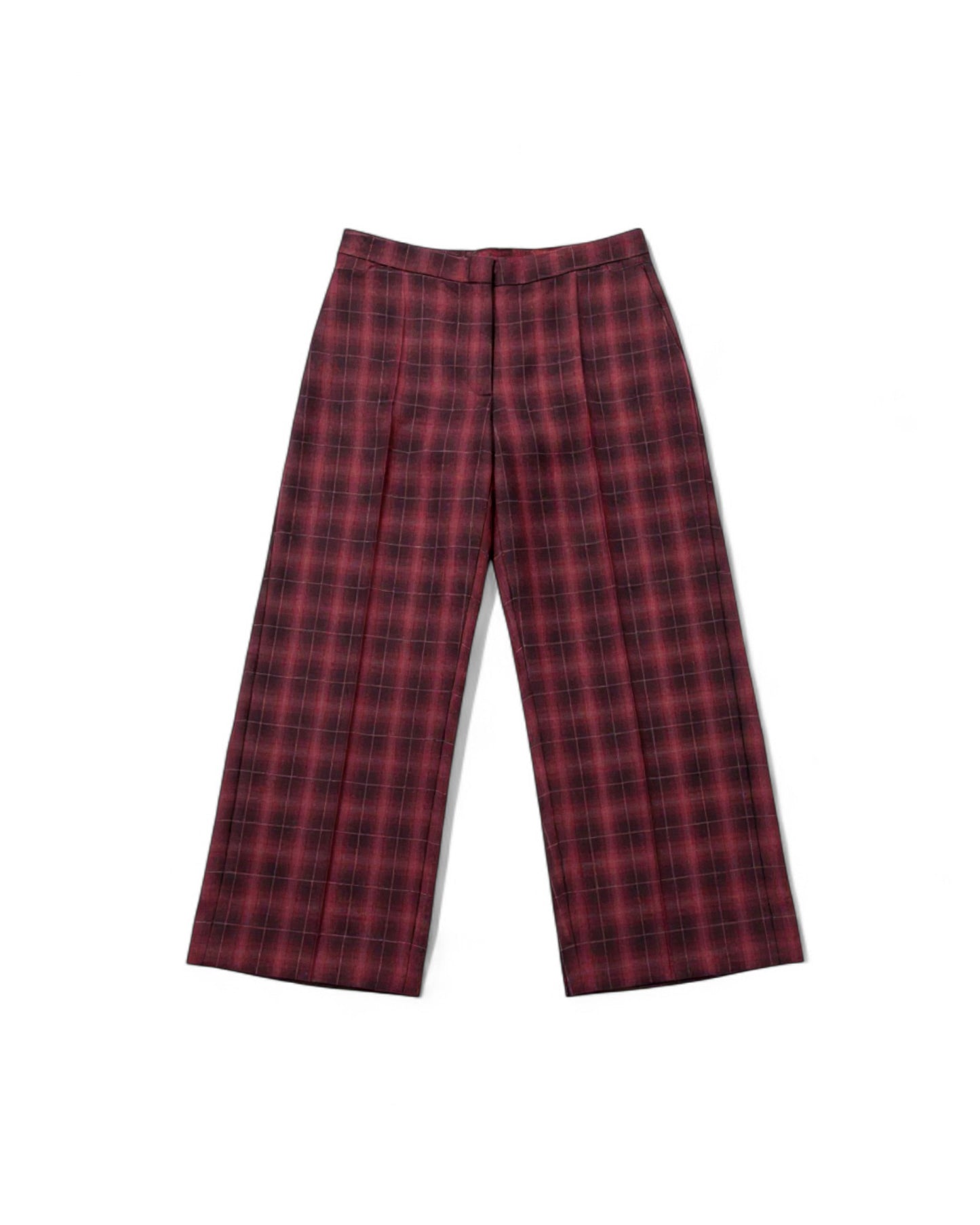 Gloria Palazzo Pant in Maroon Check