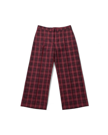 Gloria Palazzo Pant in Maroon Check